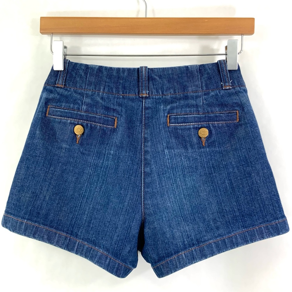 J.CREW Jean Shorts Size 4 Flat Front Blue Denim Shorts B21 - Picture 2 of 4